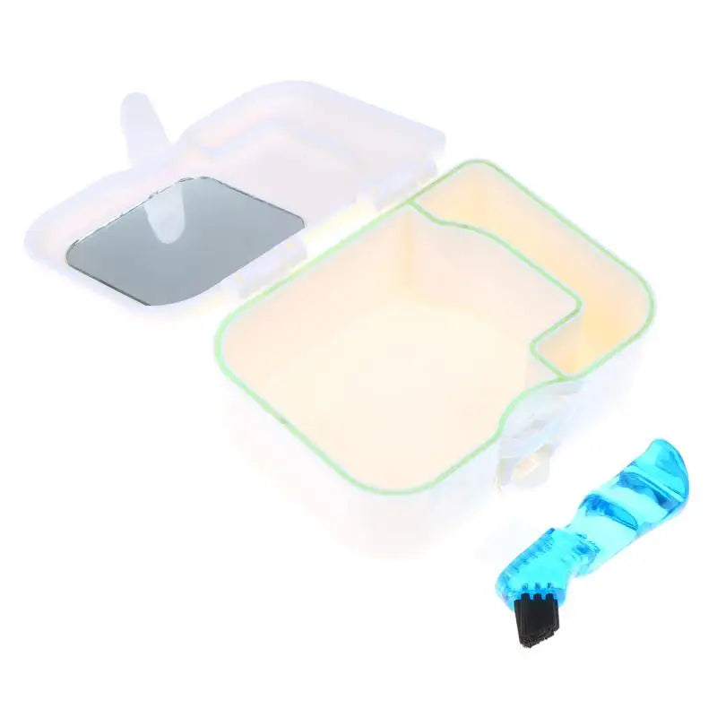 Portable Denture Case Kit with Mirror & Brush | Travel Storage Denture Storage Case Zpaxo