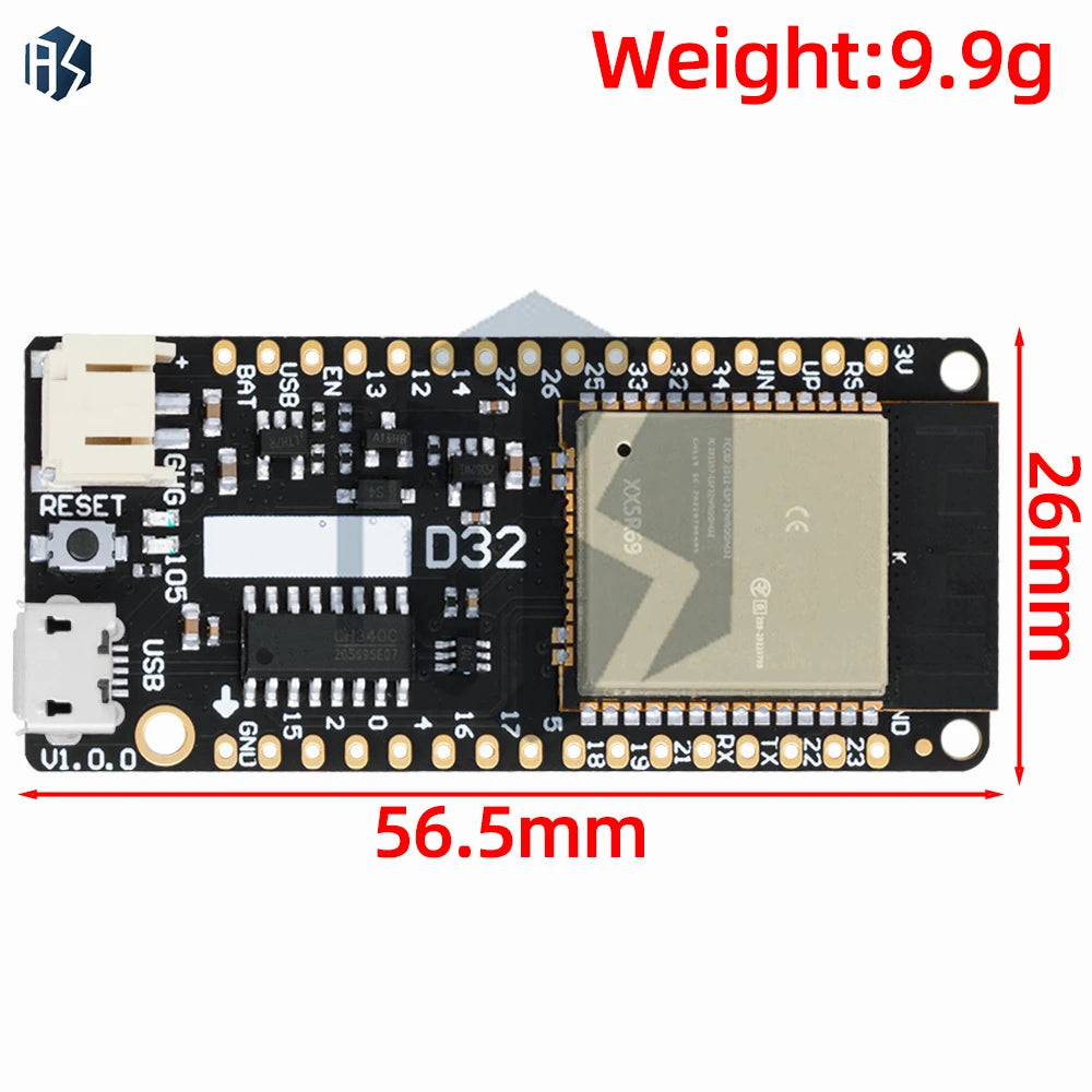 For LOLIN D32 V1.0.0 - Wifi+Bluetooth Board Based ESP-32 Esp32 ESP-32 4MB FLASH For Arduino MicroPython Compatible Zpaxo