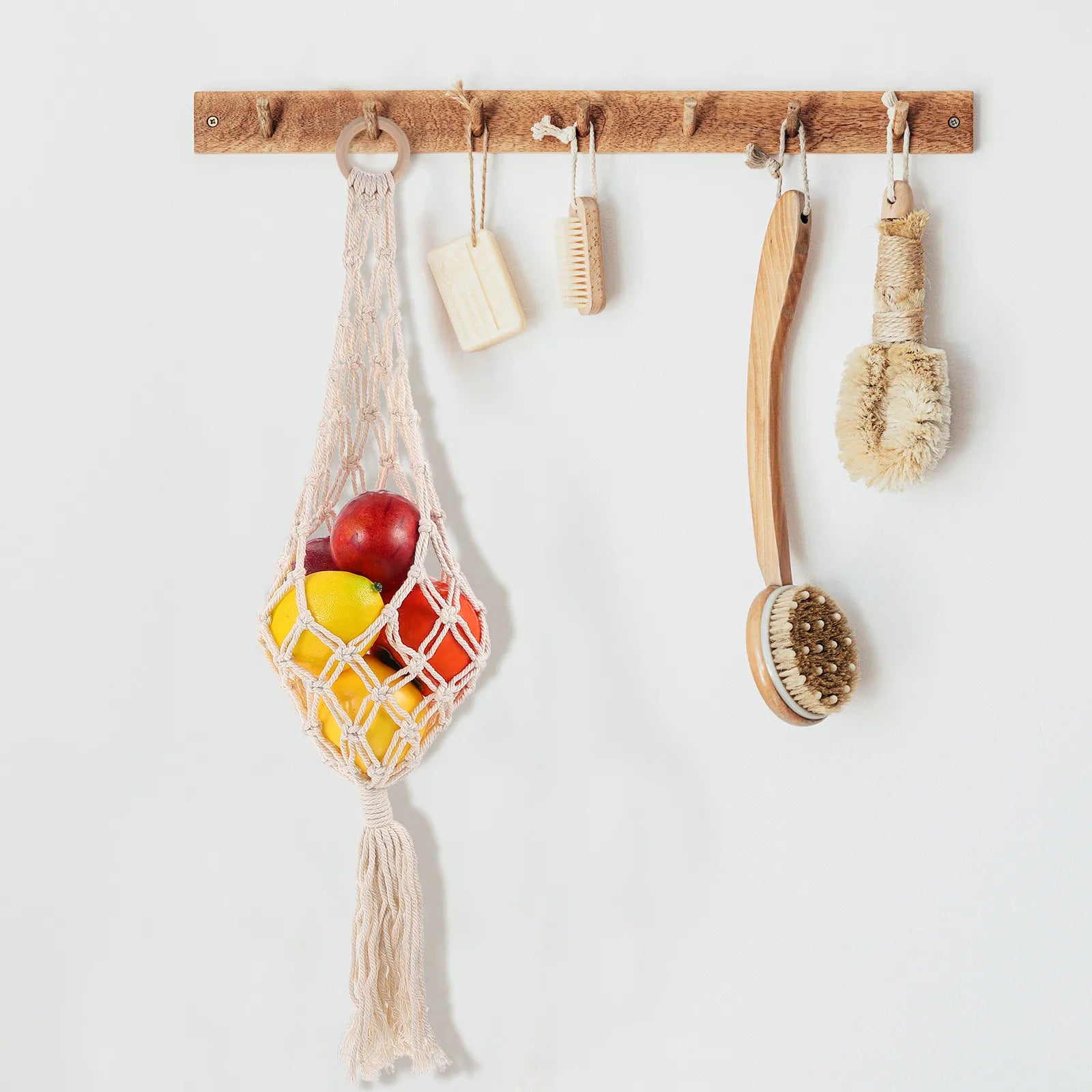 Modern Minimalist Cotton Rope Hanging Basket Woven Decorative Storage