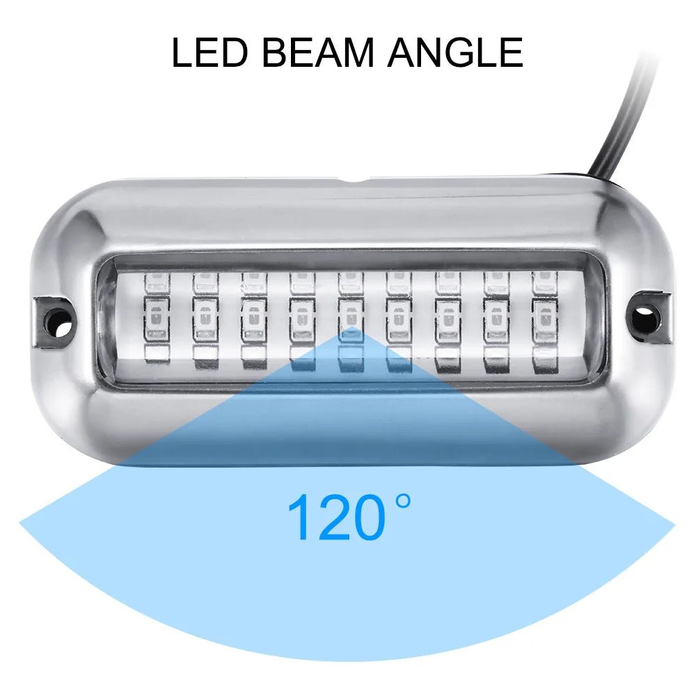 Underwater Boat Transom Light 42 LED Stainless Steel Pontoon