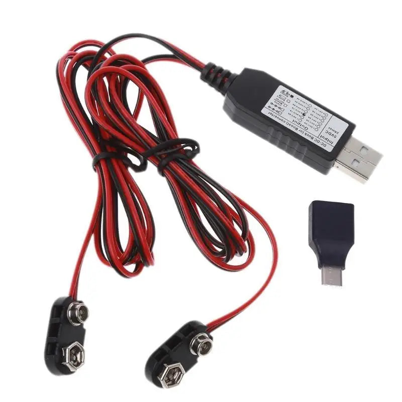 1 C USB 9V Power Cable Dual 6F22 Battery Supply LED Radio Zpaxo 1m China Mainland