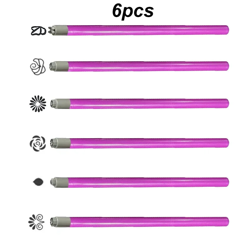 Nail Art Stamp Pen Set Quick-Drying Nail Graffiti Pen Flower Butterfly Patterns Nail Engraving Pencil DIY Nails Art Design Tool Zpaxo B-6pcs