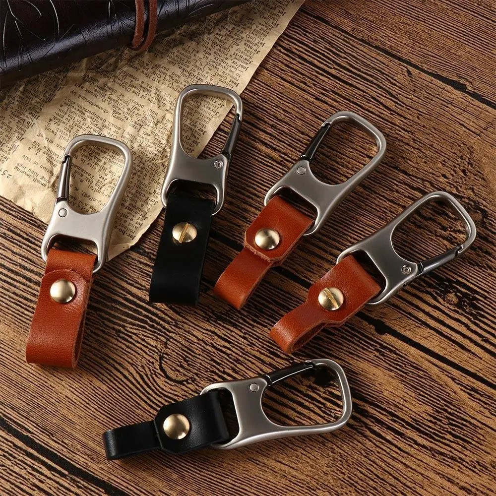 Car Accessories Key Ring Bag Charms Genuine Leather Waist Buckle Car Key Holder Car Keychain Keys Organizer Leather Keychain Zpaxo