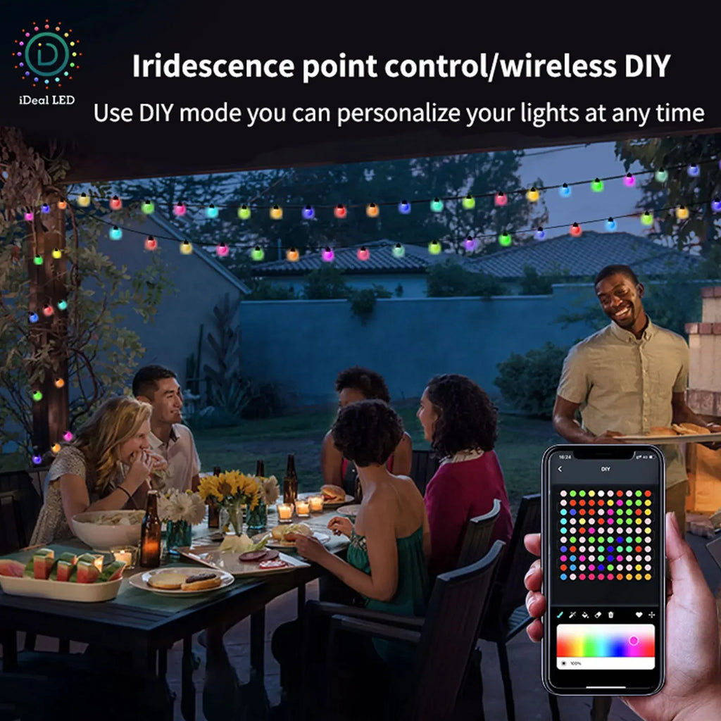 DIY Fairy String Lights Waterproof LED Bluetooth APP & Remote Control USB Garden Decorative Lighting for Christmas Party Zpaxo