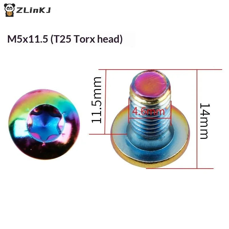 Bicycle Disc Brake Rotor T25 Red Blue Green Purple Gold Plating Zpaxo