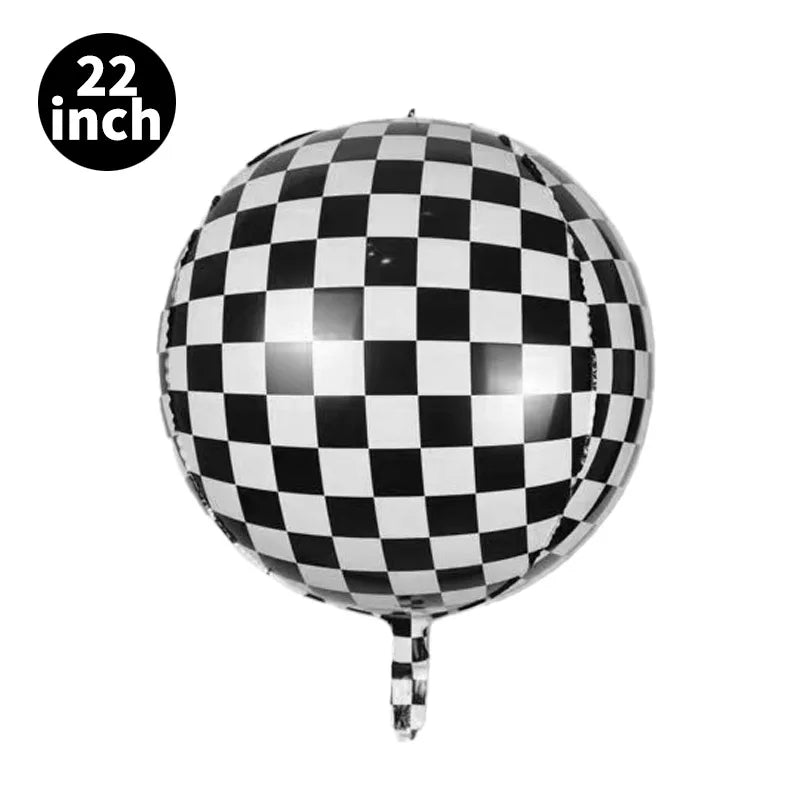 Large Motorcycle Foil Balloons Racing Car Balloon Boy Birthday Party Zpaxo checkered balloon Other