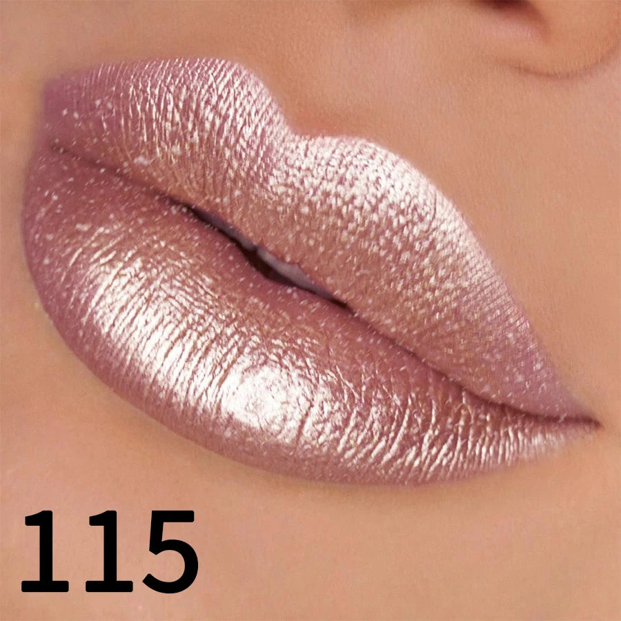 19 Colors Glitter Lipstick Hydrating Red Pink Sparkling Shine Lip Zpaxo 115