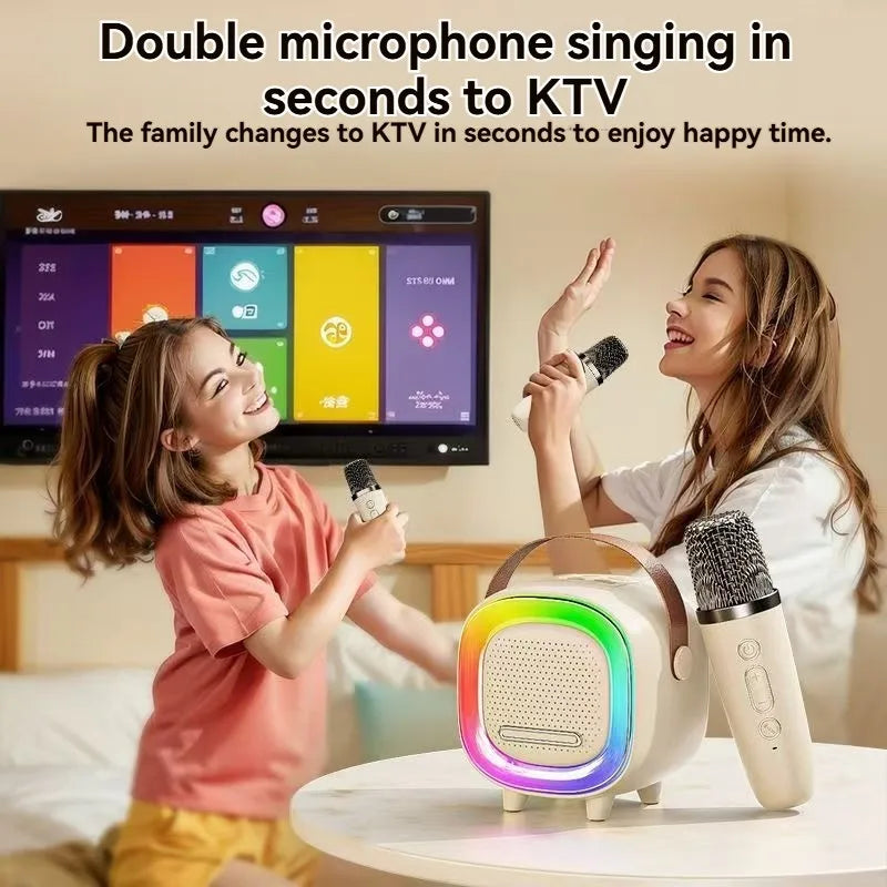 D8 Karaoke Machine 2 Wireless Microphones Portable 5 3 Bluetooth Zpaxo
