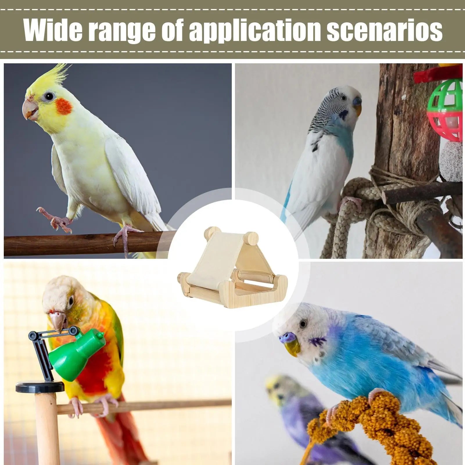 Bird Hammock Wooden Sleeping Drawer Tray Multifunctional Conure Bed