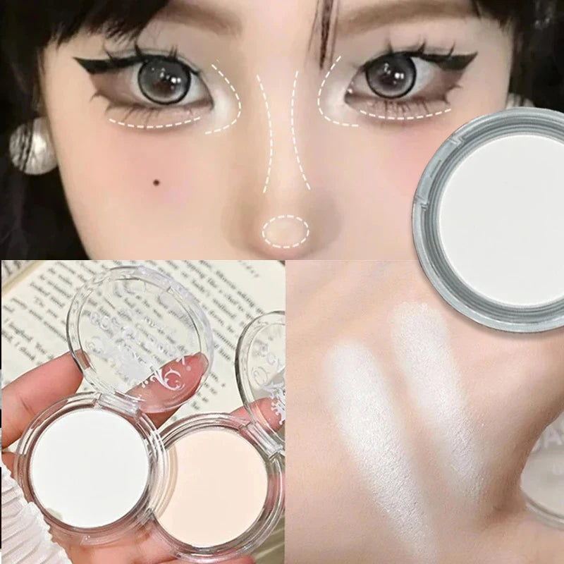 Single Matte Highlighter Palette White Beige Face Nose Brightening Contour Makeup Eye Shadow Lying Silkworm Rouge Powder Palette Zpaxo