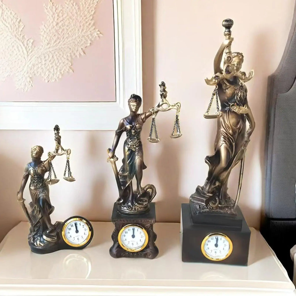 Lady Justice Statue Resin Figurine Ornament Clock Scale Sculpture