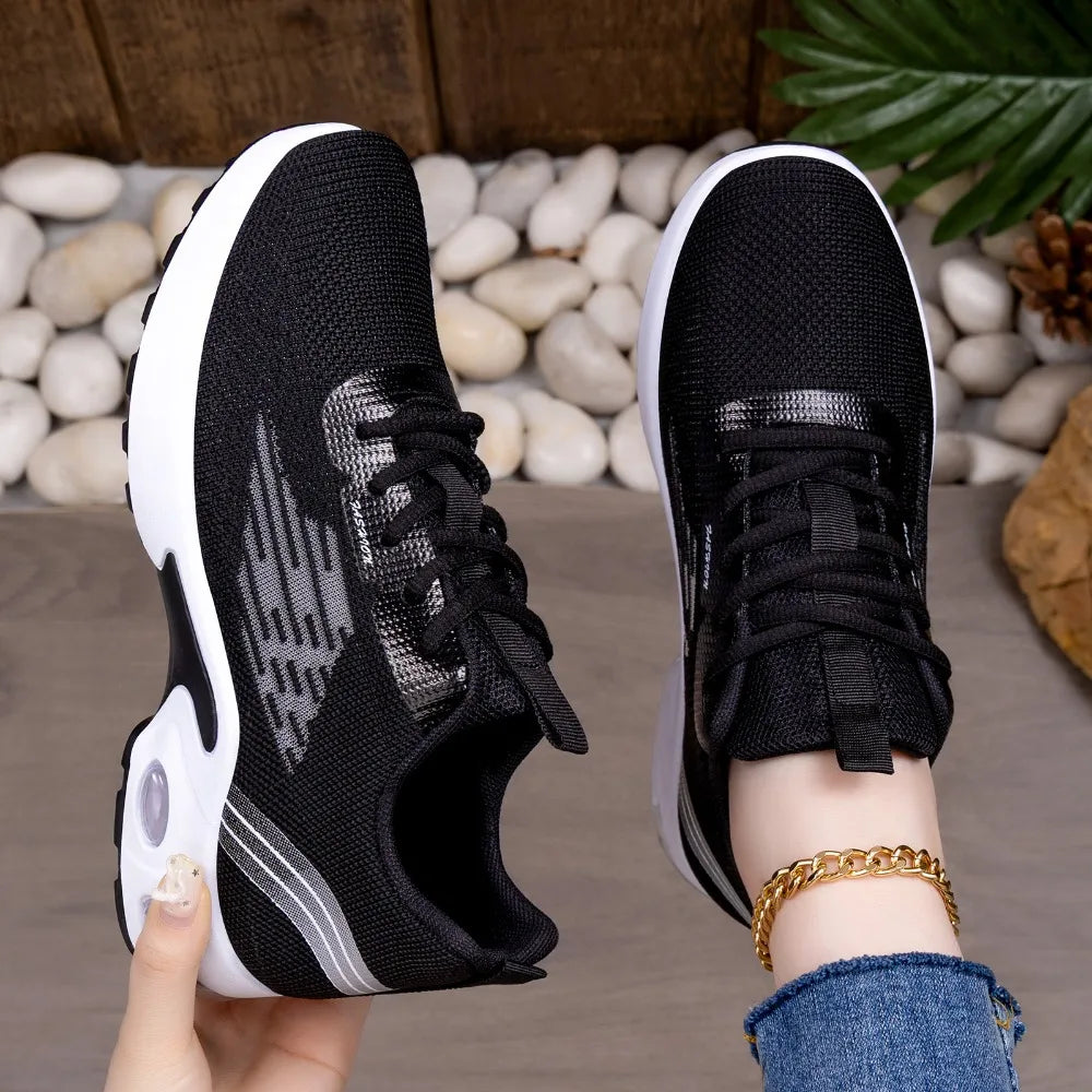 Women's Casual Running Shoes Breathable Knitted Upgraded Version Zpaxo 40 black