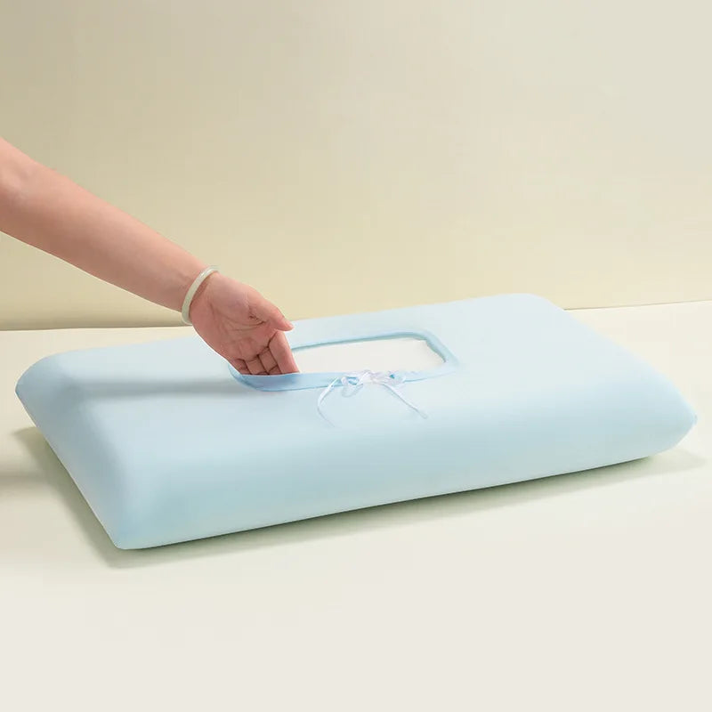 Summer Cooling Pillowcase Silk Breathable Soft Case Open Elastic Edge