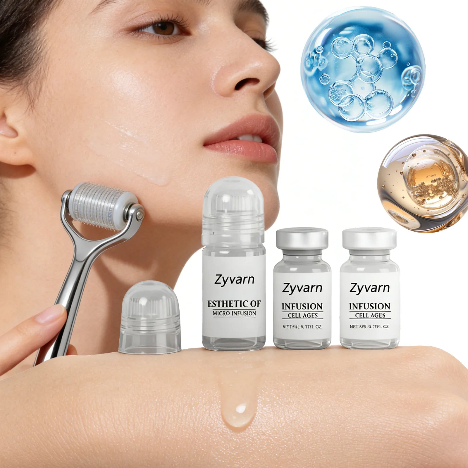 0.25mm Microneedle Facial Serum Set Deep Hydration Lock Moisturizing & Repairing Dry skin remedy Facial serum Hydrating cream Zpaxo