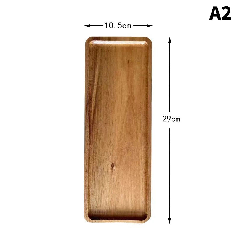 Natural Solid Wood Tray Japanese Style Round Dessert Plate Snack Fruit Dish Wooden Tableware Kitchen Food Serving Platter Zpaxo A2