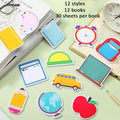 360 Sheets Cute Sticky Notes Cartoon Sticky Self Stick Memo Pad for Office School Zpaxo 12PCS