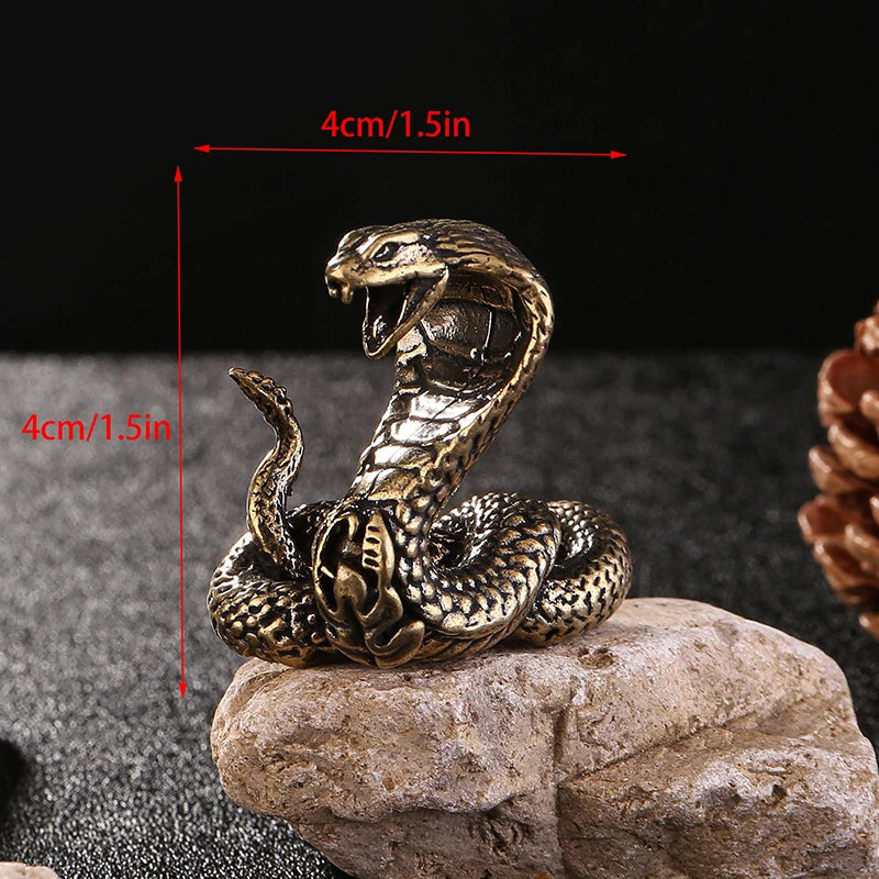 Mini Snake Antique Bronze Decor Figurines For Interior Decoration Desktop Ornament Pure Copper Miniatures Statue Copper Brass Zpaxo Style1