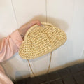 Summer New Straw Weaving Crossbody Bag Fashionable and Casual Shell Bag Women's Shoulder Bag with Excellent Texture Zpaxo Beige