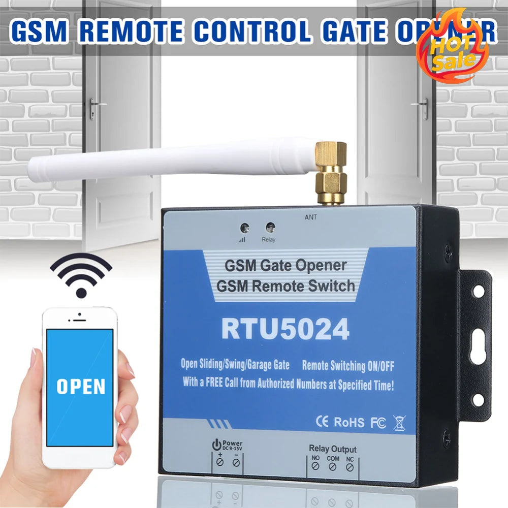 RTU5024 GSM Access Control Kits 850/900/1800/1900MHz Wireless Door Access Opener with Antenna 4G US/EU Plug Home Device Zpaxo