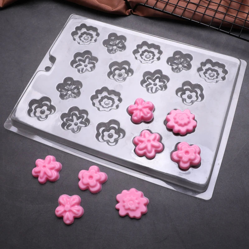 1Pc Transparent PET Chocolate Mold Jelly Candy Love Square Round Flower Creative Kitchen Dessert Pastry DIY Baking Tool Zpaxo