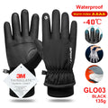 Thermal Winter Cycling Ski Gloves Outdoor Sports Running Motorcycle Touch Screen Fleece Gloves Non-slip Warm Full Fingers Gloves Zpaxo GLO03 BLACK L