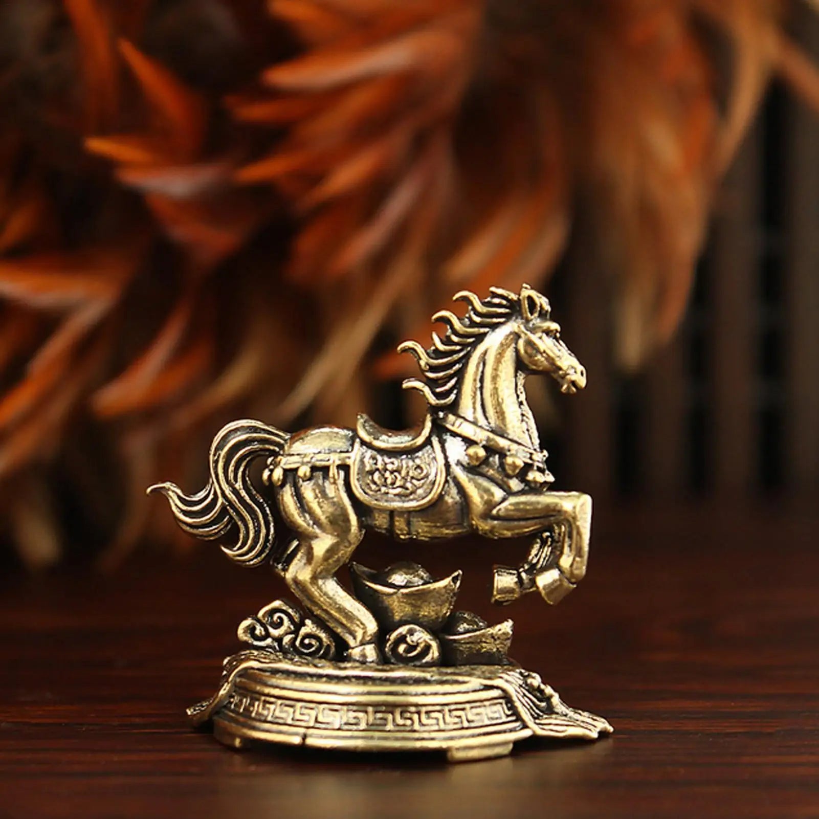 Year Horse 2026 Brass Statue Lucky Animal Figurine Home Office Desk