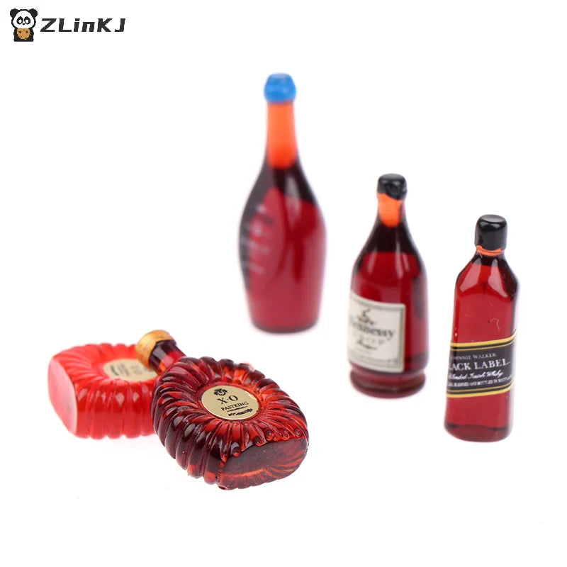 ▶9Pcs Doll House World Famous Foreign Wine XO Whiskey Miniature Food Play Zpaxo