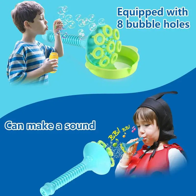 Mini Bubble Maker 8 Hole Funny Bubbles Making Toys Trumpet Bubble Wand for Kids Outdoor Bubble Stick Party Favors Summer Toys Zpaxo