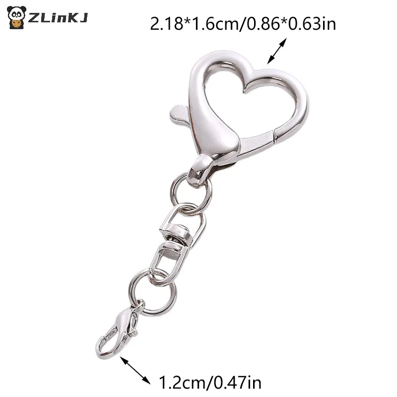 Silver Alloy Heart Shaped Clasp Use It As Keychain Pendant Decoration Zpaxo