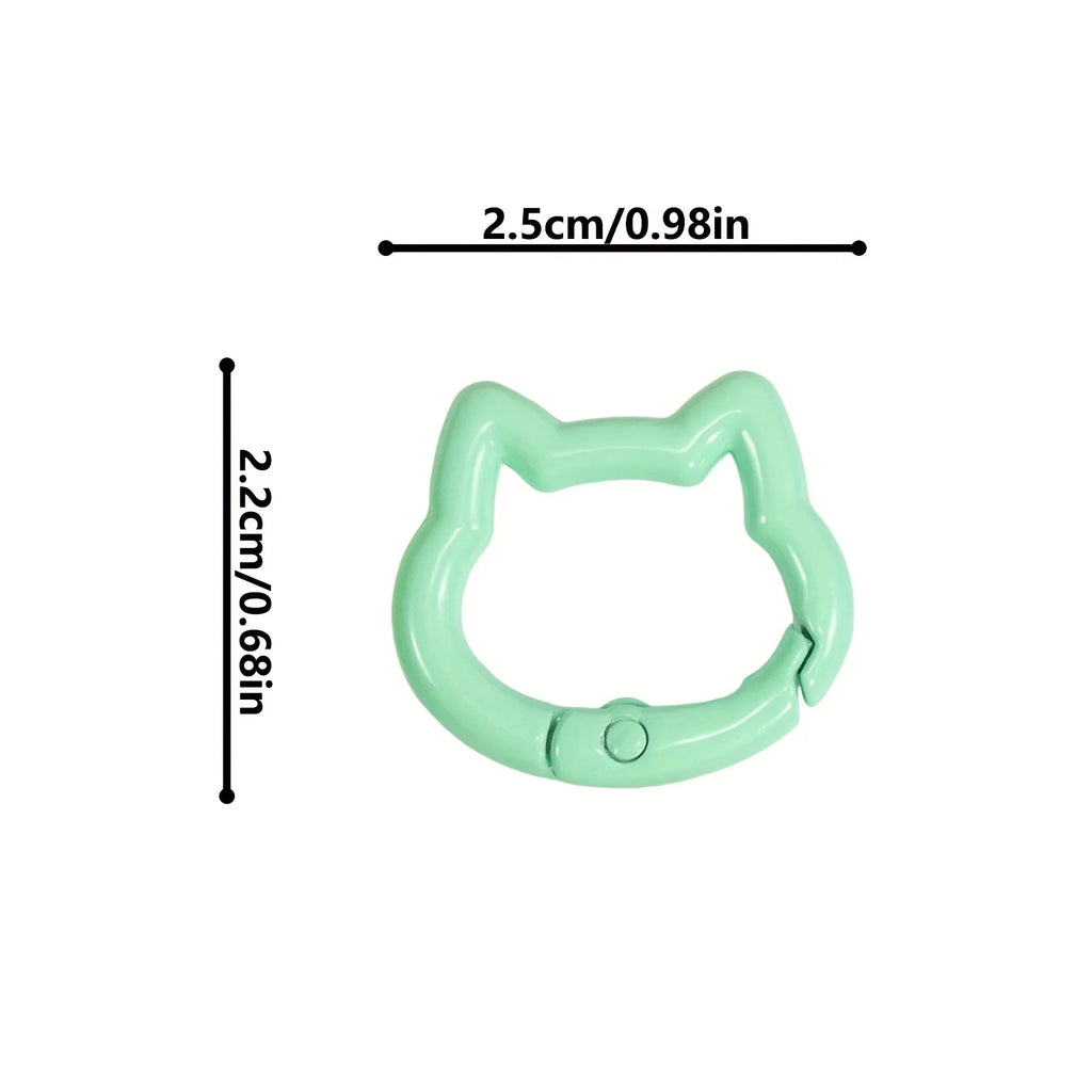 6 Pieces Durable Mixed Color Aluminum Kitten Climbing Buckle Carabiner, Metallic and Macaron Color, Spring Spring Hook Keychain Zpaxo