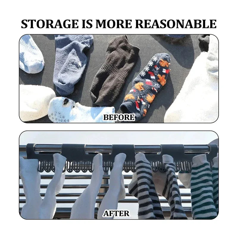 2 PCS Hanging Rod Sock Rack, Clothes Hanger Suitable For Drying Socks, Towels, Underwear And Other Small Clothing Items Zpaxo