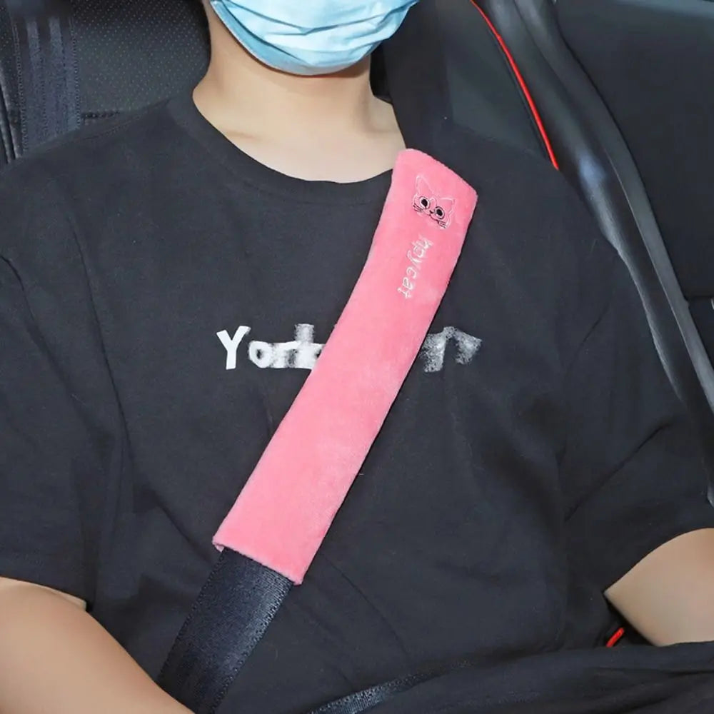 Cute Animal Car Seat Belt Cover Decoration Automobile Safety Zpaxo Pink-31cm