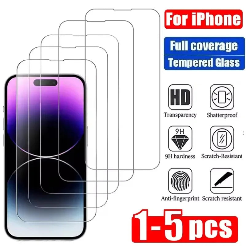 1- Tempered Glass IPhone 17 16 15 14 13 12 11 Max Screen Protector 7