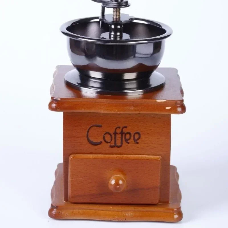 Vintage Wooden Manual Burr Coffee Grinder – Hand Crank Mill Manual Coffee Grinder Zpaxo