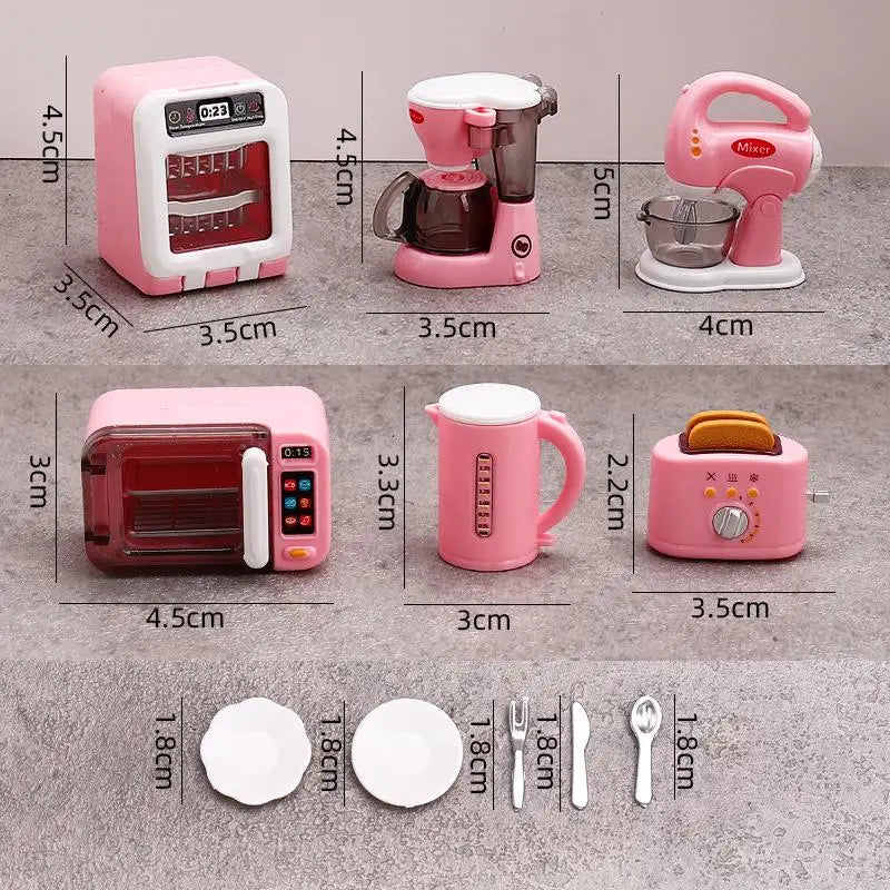 ▶1Set 1:12 Dollhouse Miniature Coffee Machine Egg Beater Home Appliances Decor Toy Doll House Accessories Zpaxo Pink