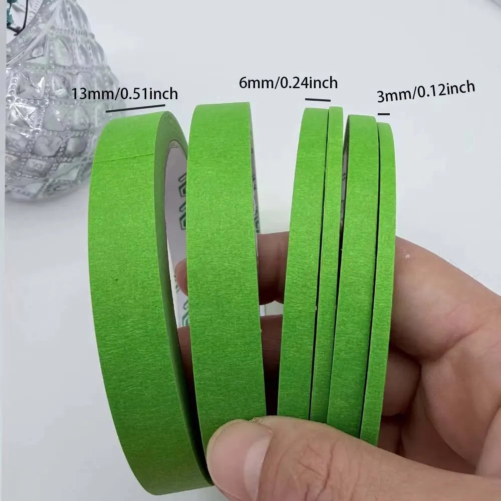 Green Painter's Masking Tape Multipack – 3 Sizes, Clean Release Painter's Masking Tape Zpaxo 6pcs