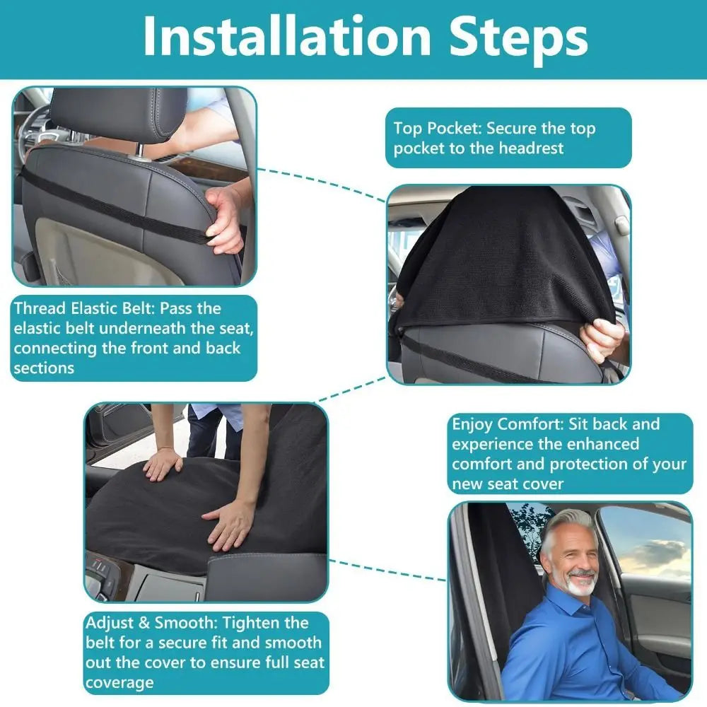 Machine Washable Car Seat Covers Sweatproof Non-slip Backing Zpaxo