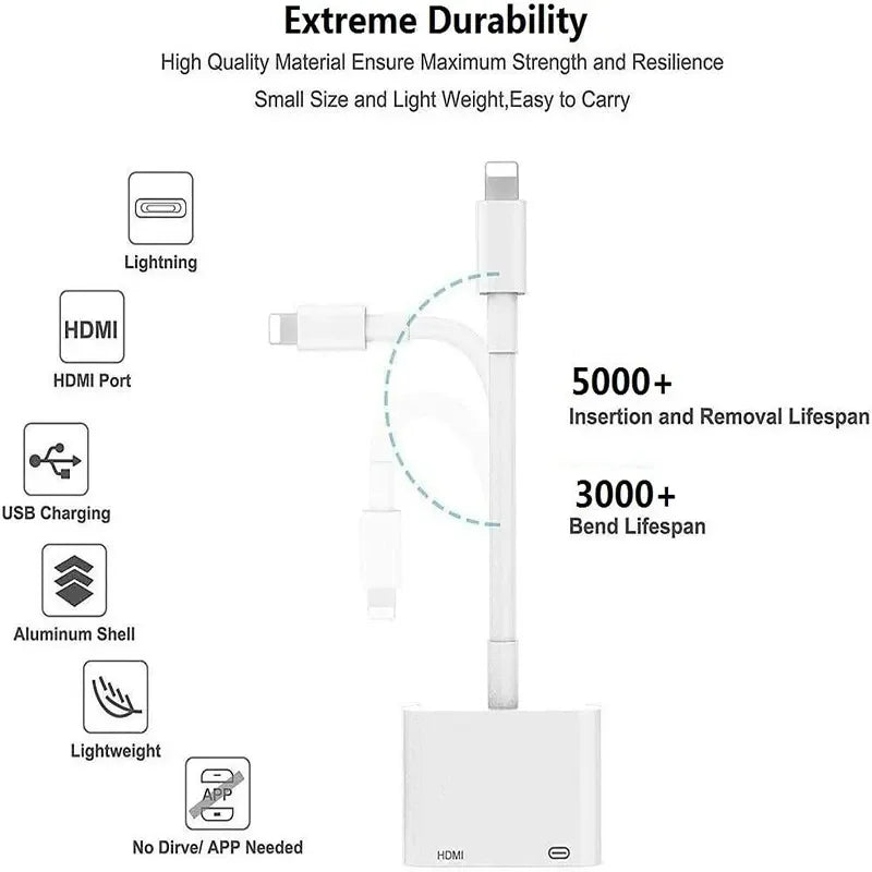 1080P HD HDMI-Compatible Projection Cable Adapter Audio Sync Screen