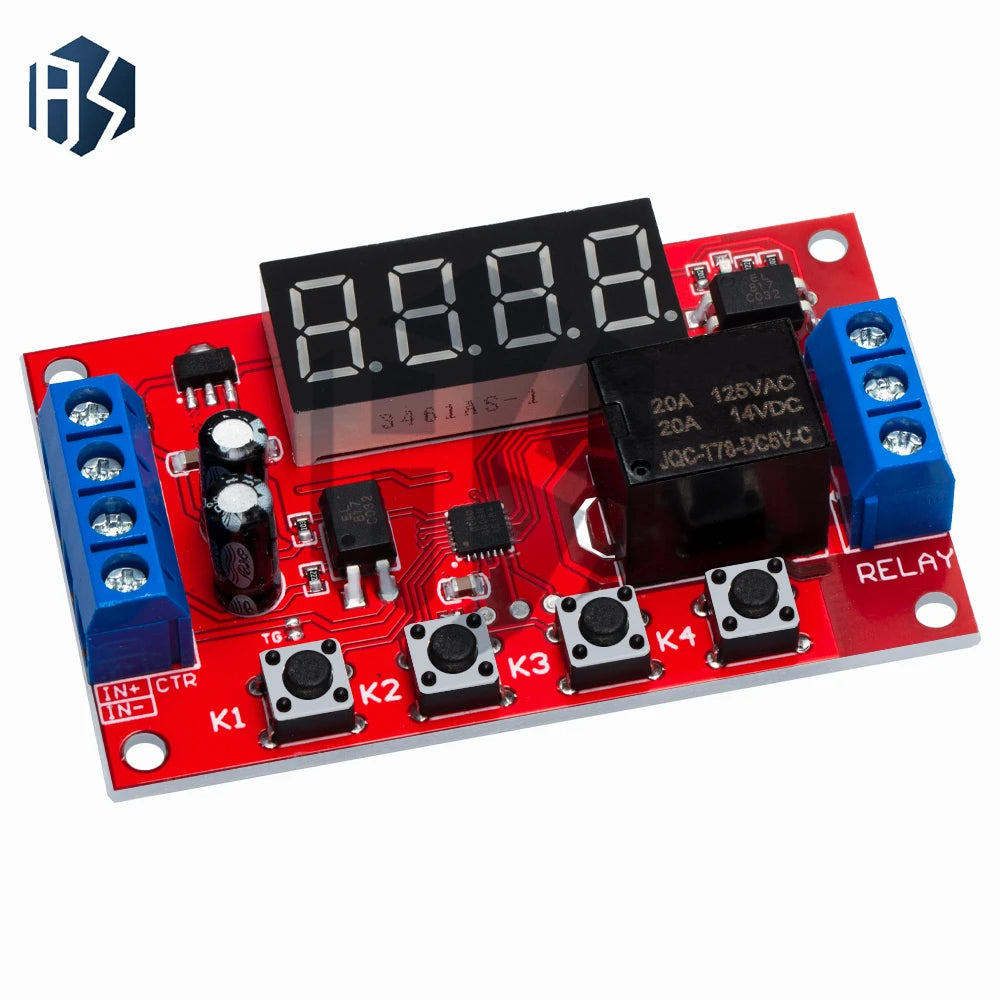 DC 3.7V 4.2V Programmable Time Delay Relay Module LED Display Timer Switch 3A Driver 10A Load for DIY Electronic Projects Zpaxo