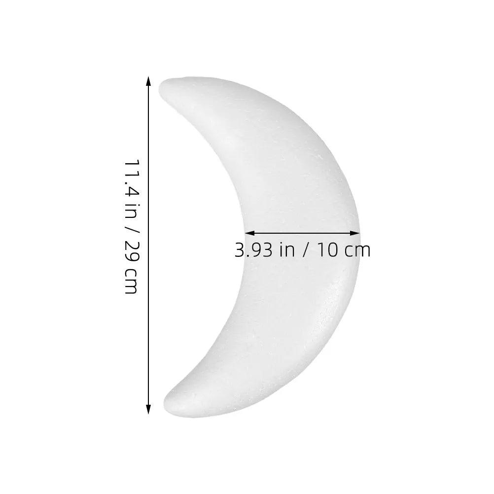 White Polystyrene Moon Shapes Smooth Surface DIY Craft Decorations