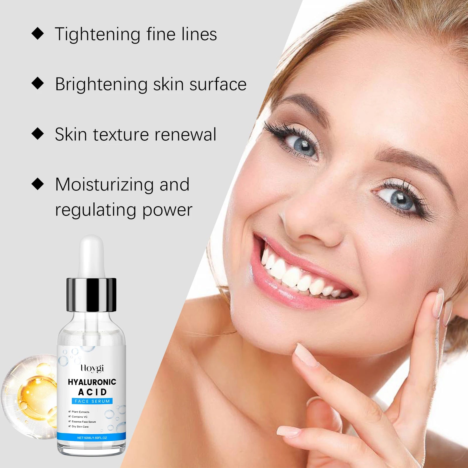 Hyaluronic Acid Serum 50ml Anti Aging Face Serum With Centella Asiatica Deep Hydration For Glowing Skin For Fine Lines Wrinkles Zpaxo