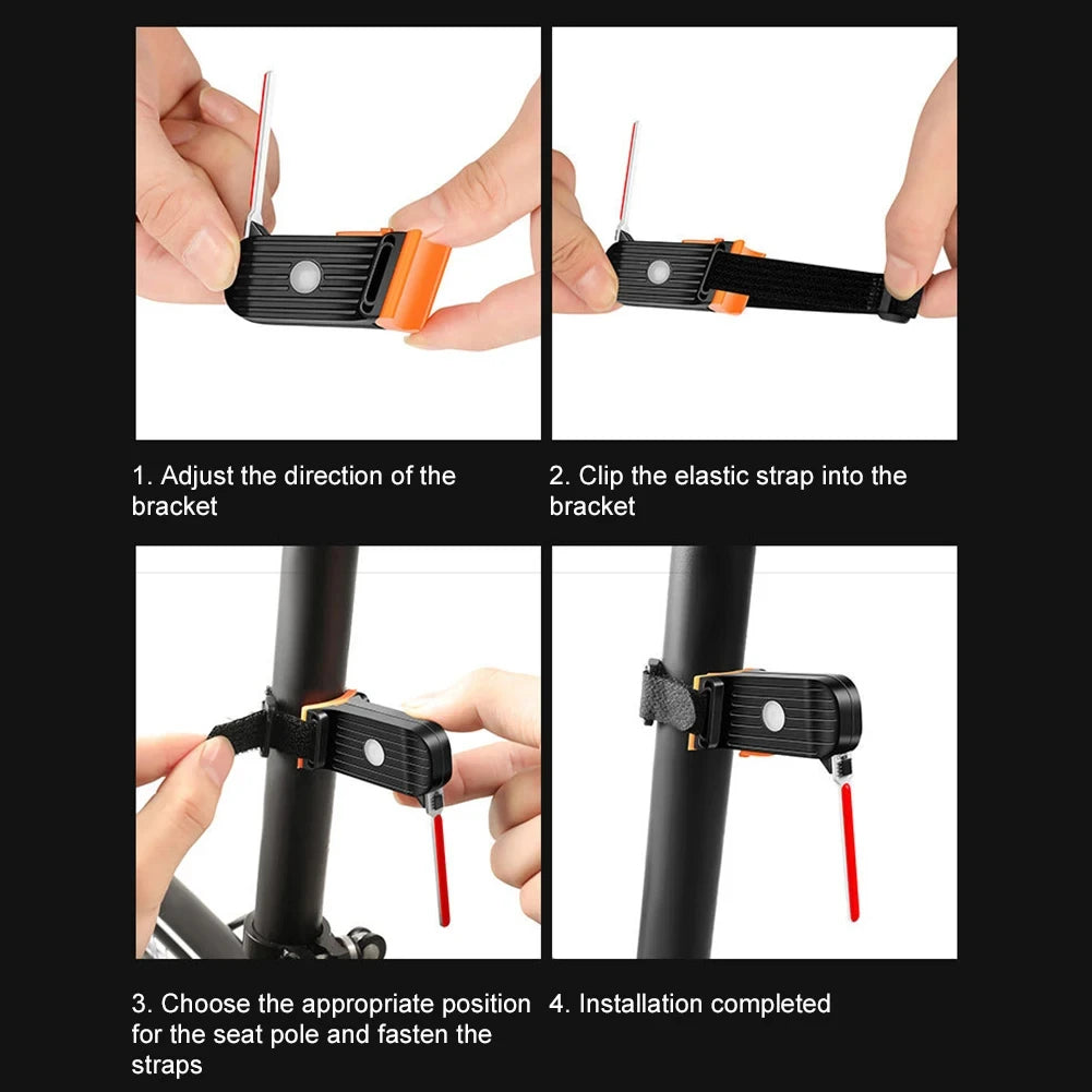 Bike Warning Lights Rechargeable Bicycle Tail Light Multi Light Modes Bicycle Photon Drop Rear Light Creative for Night Riding Zpaxo