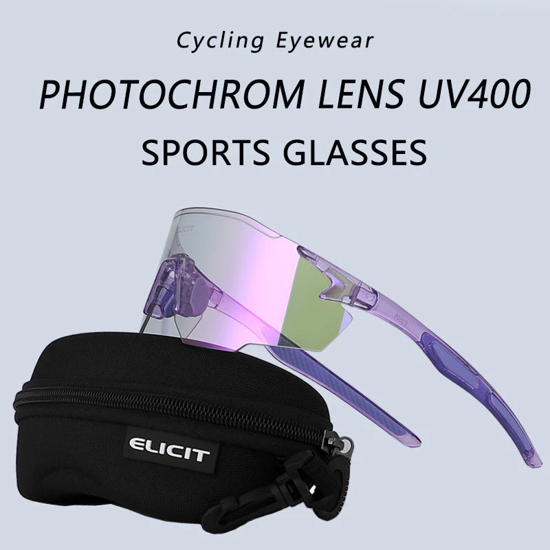 ELICIT New Photochromic Women Men Cycling Glasses MTB Road Bike Riding Sunglasses UV400 Outdoor Sports Goggles Bicycle Eyewear Zpaxo