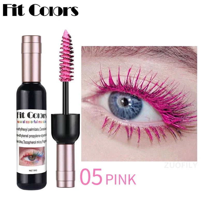 6 Colors Creative Wine Bottle Color Mascara Holiday Eyes Makeup Waterproof Thick Curling Long Lasting Blue Colorful Mascara Zpaxo 05