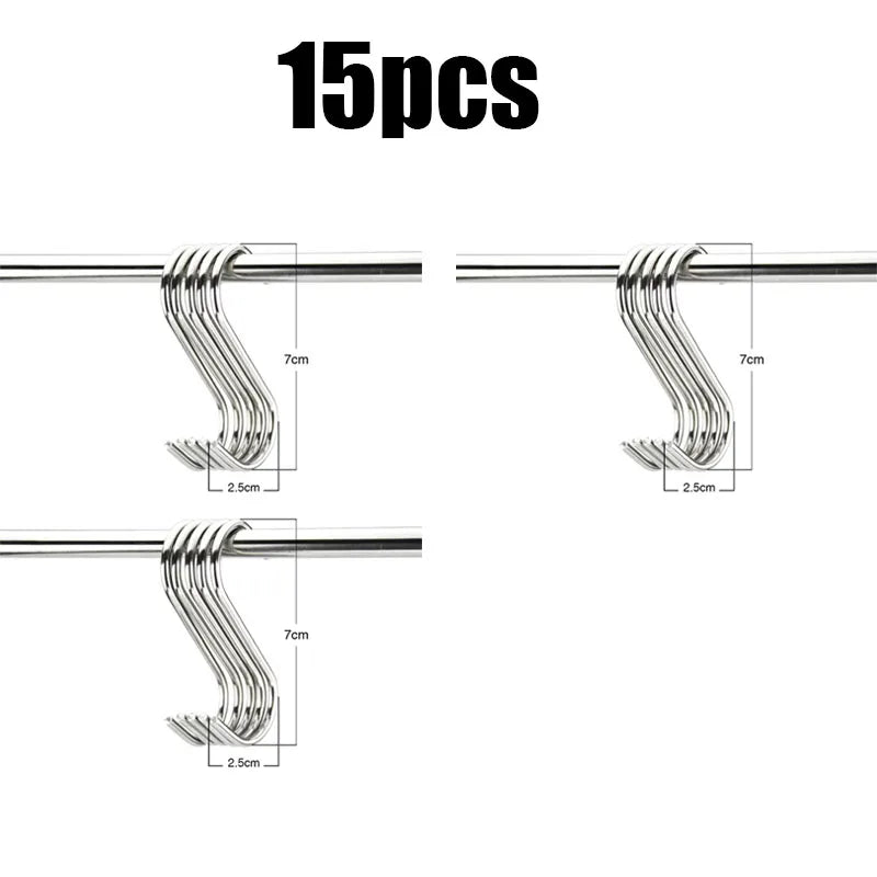 Stainless Steel S-Hooks Multi-Pack | Kitchen Bath & Home Storage