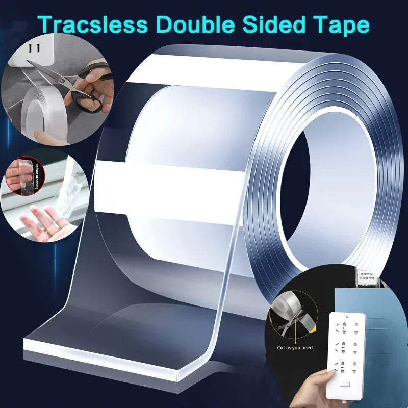 Nano Tape Extra Strong Double-sided Adhesive Tape Kitchen Cabinet Storage Ribbon Multifunctional Waterproof Reusable Wall Sticke Zpaxo