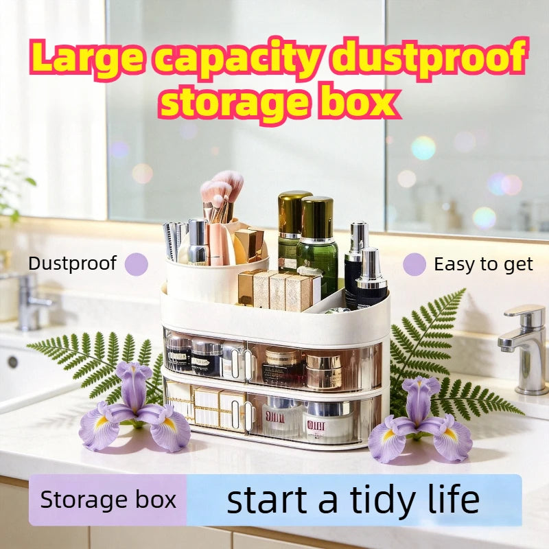 Rotatable Makeup and Cosmetics Organizer Desk Organizer Box Bathroom Storage Jewelry Nail Polish Makeup Sundries Drawer Storage Zpaxo