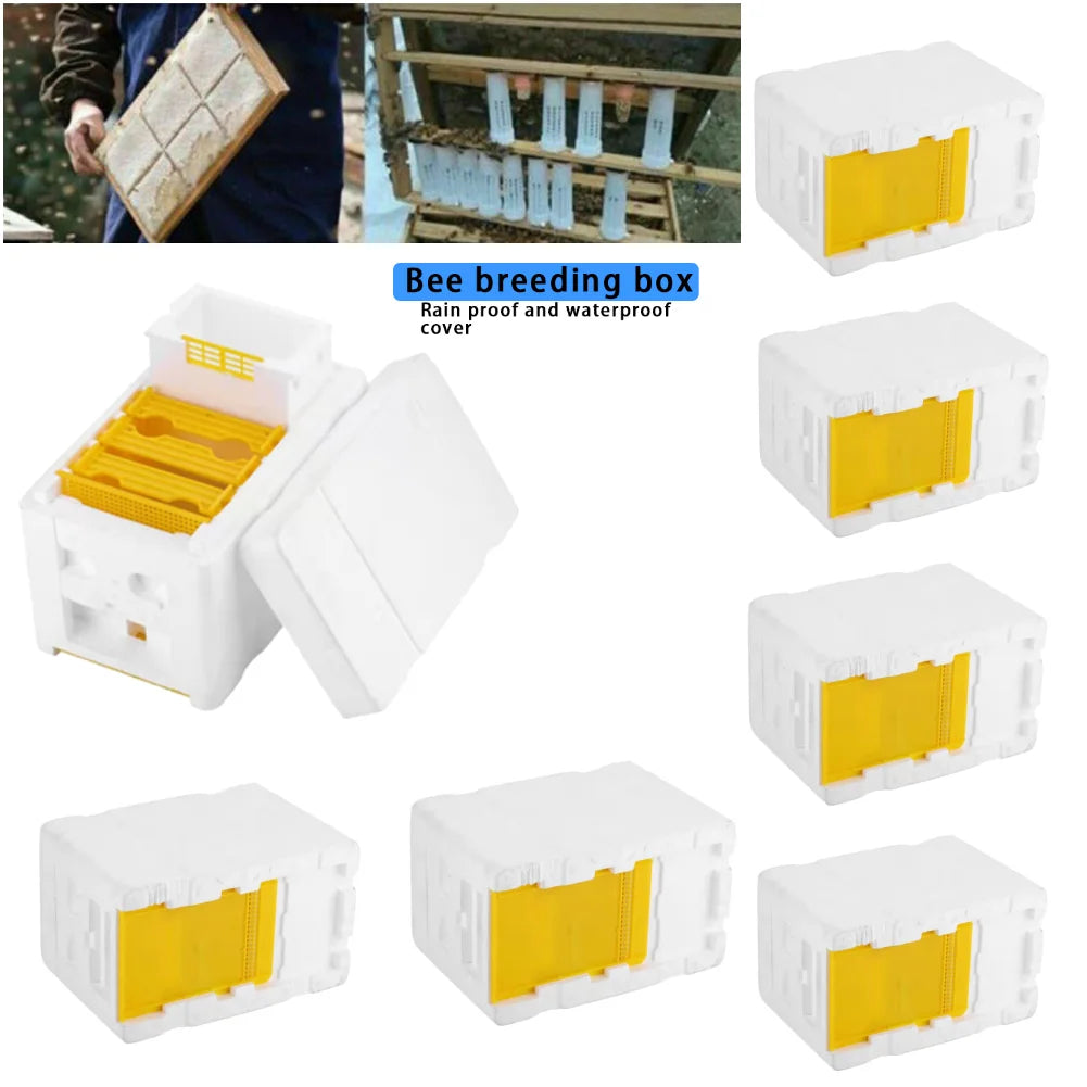 Foam Pollination Boxes Bee Nest Tool Multi-Function Beehive Beekeeping King Box Bee Hive Frame Holder Equipment Kit Zpaxo