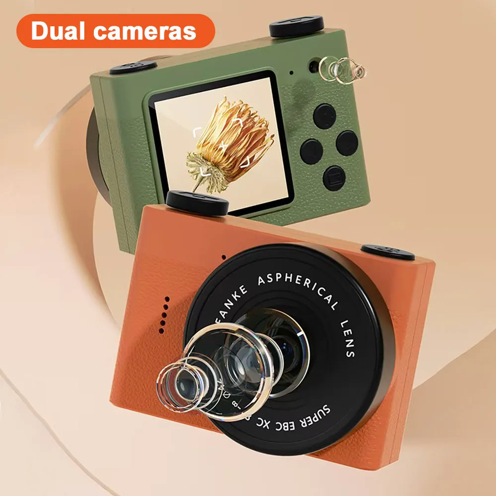 A5 Mini Camera With 1.54in Screen Vintage Camera Front Rear Camera Kids Camera Indoor Home Support TF Card Kids Vlog Camera Zpaxo