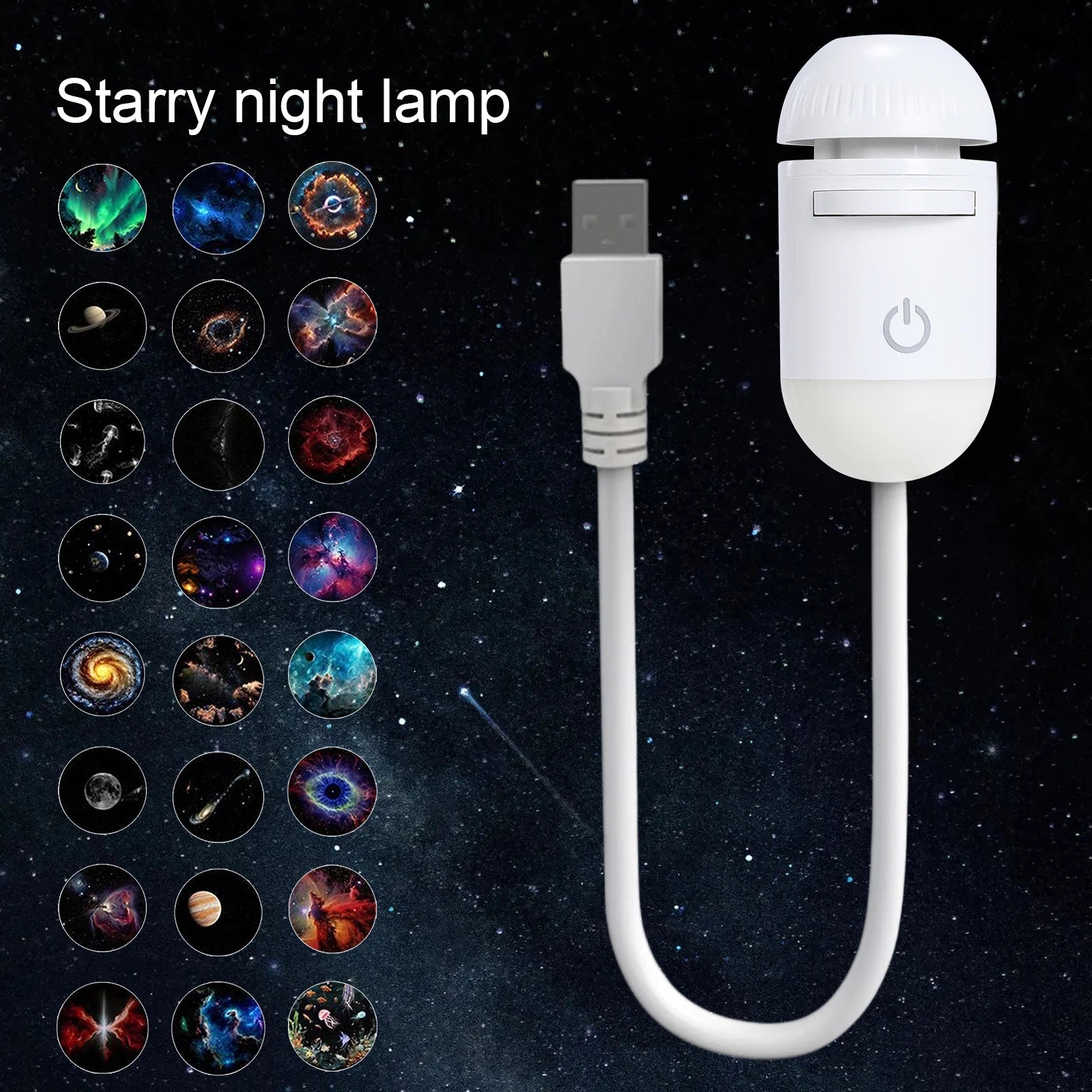 Usb Mini Galaxy Star Projector 24 Sliding Projection Films Starry
